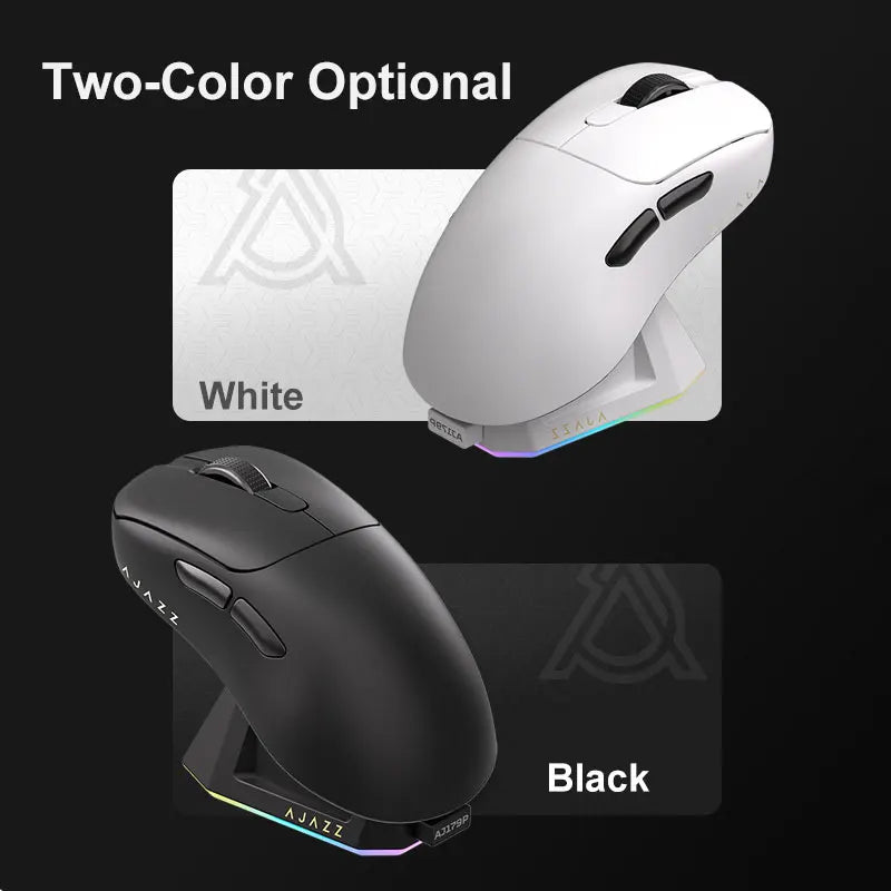AJAZZ AJ179 PRO PAW3395 Gaming Mouse — Lightweight Wired & Wireless with Magnetic Charging Base, Ergonomic Macro Mouse for PC & Laptop