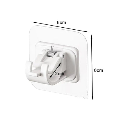 Self-Adhesive Adjustable Curtain Rod Hooks – Nail-Free Clamp Clips for Shower, Storage & Hanging Rails