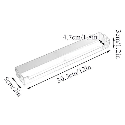 Wall Mounted Glasses & Storage Rack — No Punch Floating Shelf Organizer with Transparent PET Display Stand