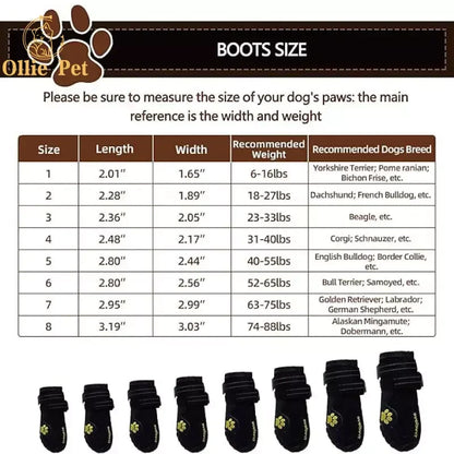 Dog Shoes Waterproof Rain Boots — Anti-Slip, Warm Snow & Reflective Protection for Small and Large Pets