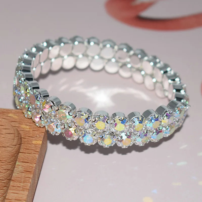 Women’s Rhinestone Crystal Bracelet - Glamorous Statement Jewelry for Stage & Special Events