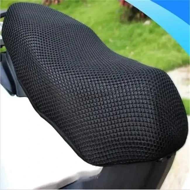 Summer Cool 3D Mesh Motorcycle Seat Cover – Breathable, Anti-Slip Scooter Cushion with Grid Protection Pad