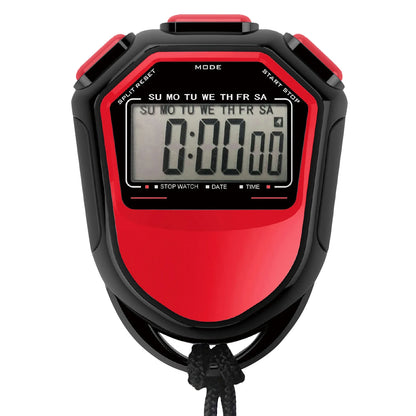Classic Waterproof Digital Sports Stopwatch – Professional LCD Timer with String for Timing Events