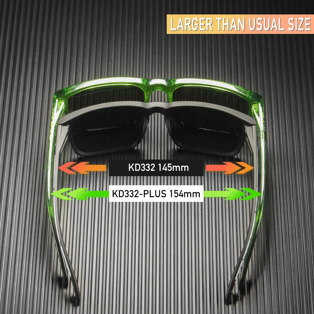 KDEAM Plus Size Polarized Sunglasses – 64mm Wide Fishing & Driving Glasses with Night Vision for Men