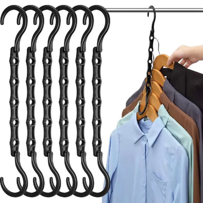 5-Hole Multifunctional Folding Hanger – Space-Saving Windproof Plastic Hook for Apartments, Dorms & Homes