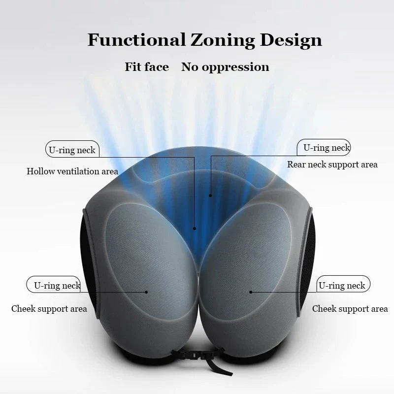 Multifunction U-Shaped Neck Pillow – Soft Slow Rebound Travel Pillow for Sleeping, Cervical Support & Massage