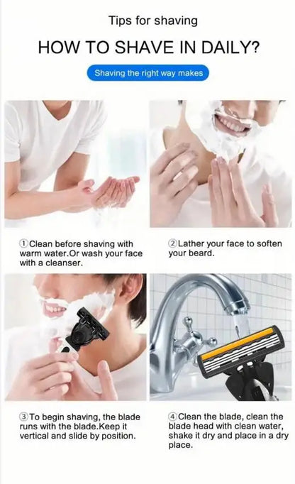 Premium 3-Layer Stainless Steel Safety Razor – Replaceable Blades for Smooth Shaving Men & Women