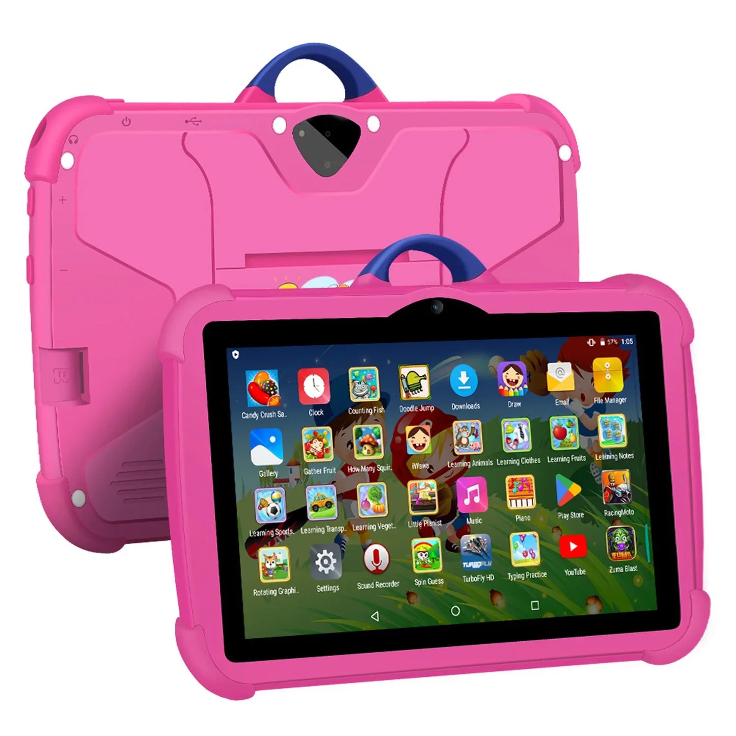 New Cartoon Pattern Kids Tablet – 7 Inch, Quad-Core, 4GB RAM, 64GB ROM, Android Learning & Education Games, Children's Gift