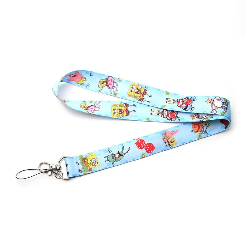 Spongebob Cartoon Key Lanyard – ID Badge Holder & Phone Neck Strap with Keyring