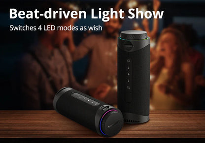 Tronsmart T7 Portable Bluetooth Speaker – 360° Surround Sound, LED Modes, True Wireless Stereo, APP Control