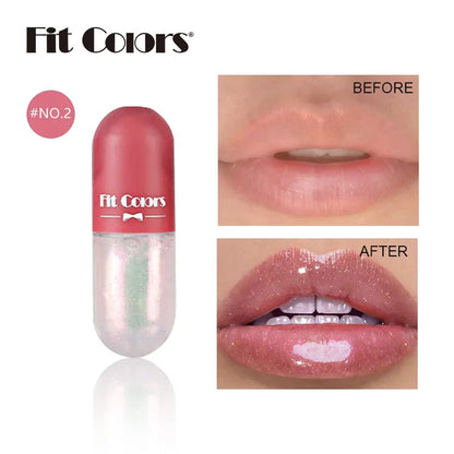 Mini Capsule Liquid Lip Balm – Moisturizing Transparent Color-Changing Plumping Jelly Lip Gloss