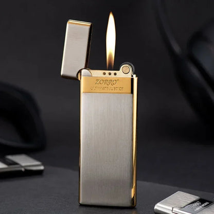Zorro 636 Ultra-Thin Metal Butane Lighter – Inflatable Grinding Wheel Design, Smoking Accessory & Men’s Holiday Gift
