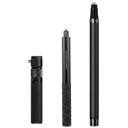 Carbon Fiber Invisible Selfie Stick 1.2m/3m – Bullet Time Rotating Tripod Handle for GoPro & Insta360 X4/X3/X2