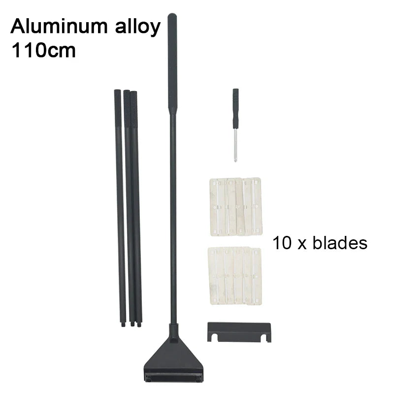 Aquarium Algae Remover Scraper – Aluminum Alloy Stainless Steel Blade Fish Tank Glass Cleaner Tool for Water Plant and Glass Cleaning Accessories