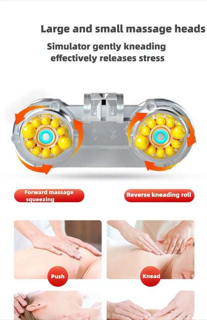 Electric Full Body Massage Mattress with Heating, Kneading & Vibration – Neck and Back Relaxation Pillow with Hand Control and Lumbar Airbag