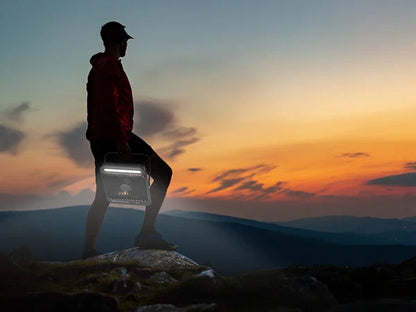 Warmco D4 Portable Desk Fan – 8" Rechargeable Camping Fan with 20000mAh Battery, Light, 48H Runtime, Silent Operation, Digital Display