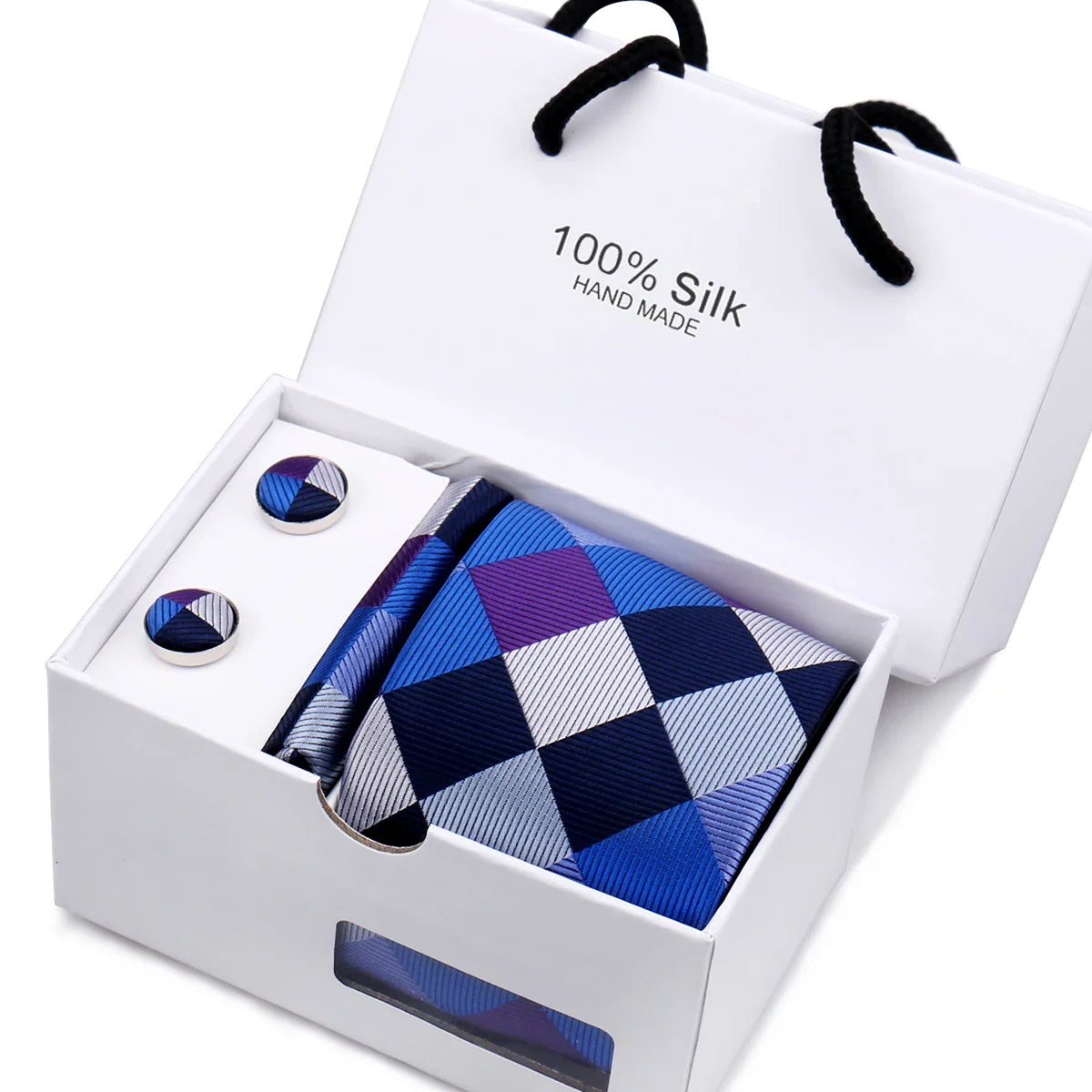 Men's Tie Set – Paisley Ties in a Box with Pocket Square and Cufflinks – Luxury Wedding, Business, Formal Suit Tie Gift