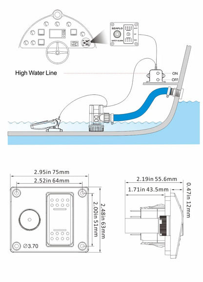 Automatic Water Level Sensor Switch – Alarm Control System for Bilge Pump with Induction Accessories