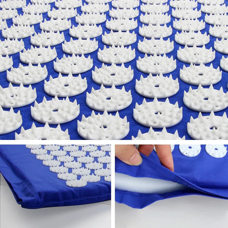 62*38cm Massage Mat Acupressure Cushion - Relieve Back and Body Pain with Spike Mat Acupuncture - Yoga Mat/Pillow Massager