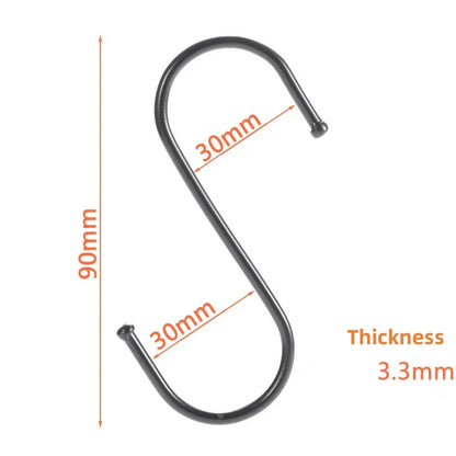 10/50pcs Metal S-Shape Hooks – Multi-Function Hangers for Kitchen, Bathroom, Bedroom, Clothes, Bags & Plants