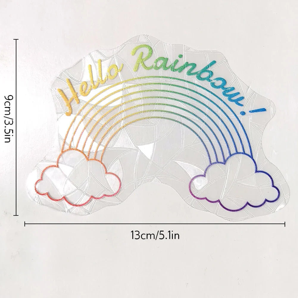3D Rainbow Sun Catcher Window Film Sticker – Self-Adhesive PVC Light Catching Wall & Glass Decal for Home Decor & Motorcycle Styling