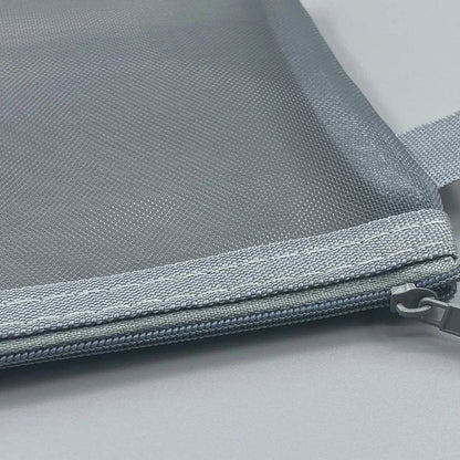 Large Transparent Mesh Pencil Case — Nylon Zip Storage Bag for School & Office Supplies