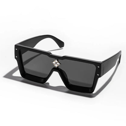 Ruiao Retro Black Millionaire Sunglasses – Luxury Square Designer Shades for Men & Women (2024)