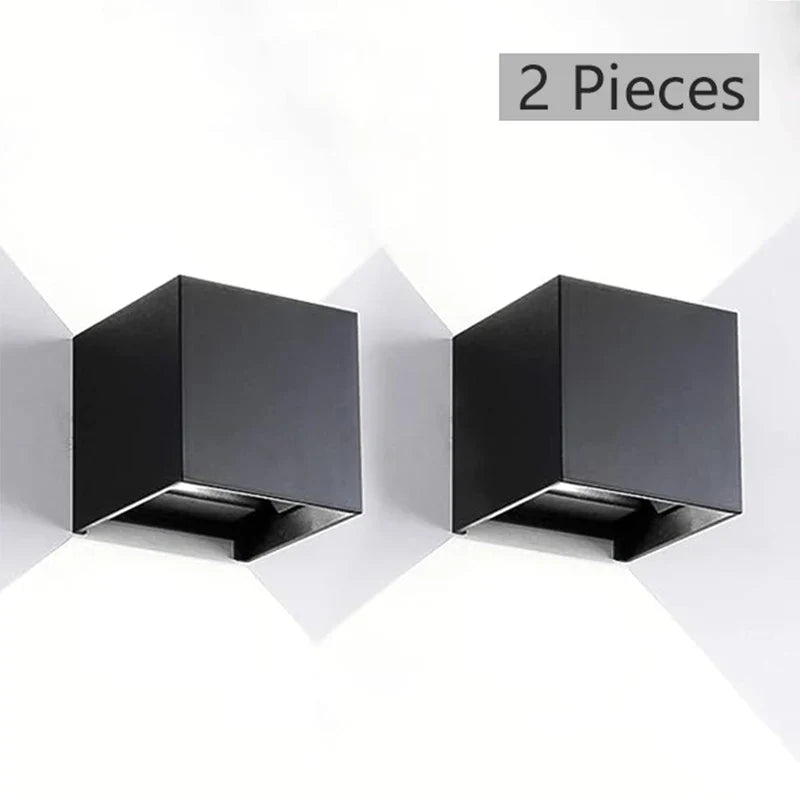 MARPOU LED Wall Lamp - Waterproof IP65 Indoor/Outdoor Surface Mounted Up and Down Light - Porch Garden 9W AC 90-260V