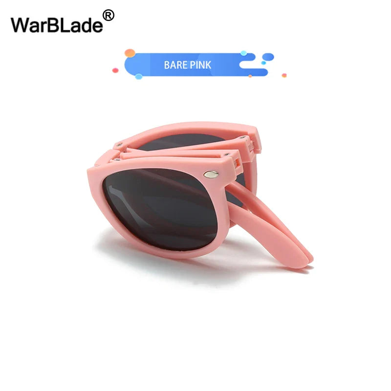 WarBlade Foldable Kids Sunglasses – Polarized UV400 Flexible Square Shades for Boys & Girls
