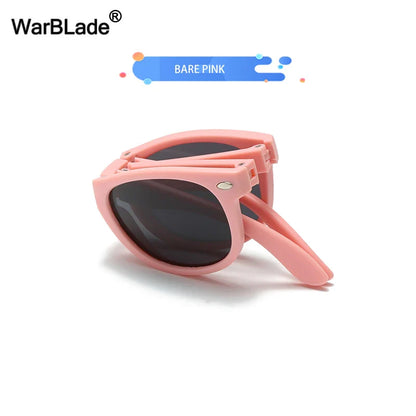 WarBlade Foldable Kids Sunglasses – Polarized UV400 Flexible Square Shades for Boys & Girls