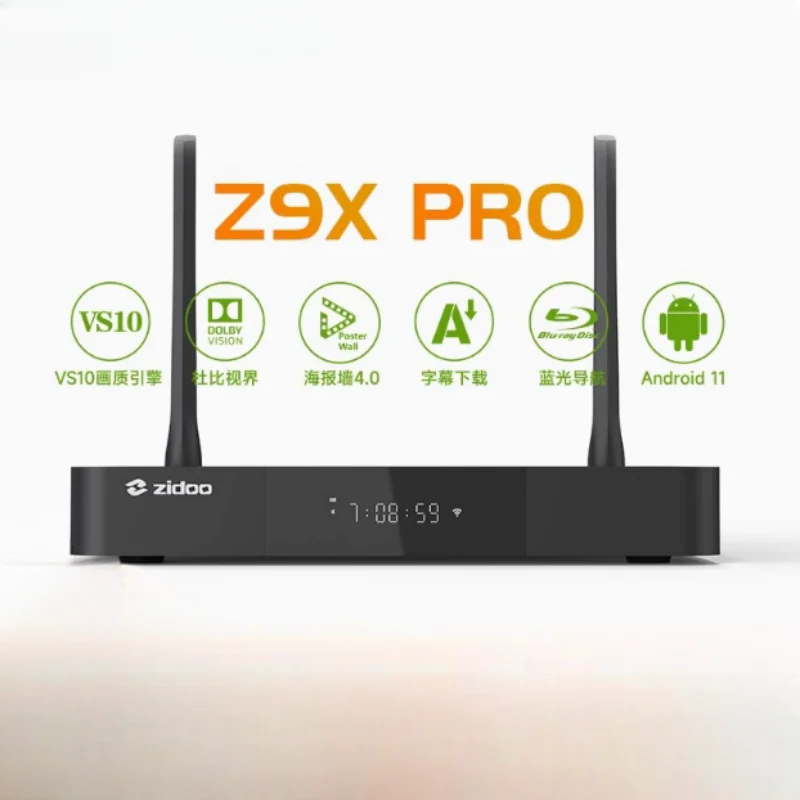 ZIDOO Z9X PRO 4K HDR Media Player — Android 11 TV Box, RTD1619BPD 64-bit Quad-Core, 4GB+32GB, VS10 Image Engine