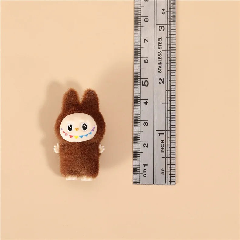 Labubu Mini Plush Toy 4.3cm – Sitting Posture Handmade Cartoon DIY Desktop Ornament Mystery Box Gift