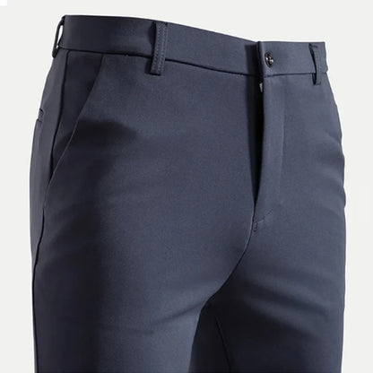 Men's Summer Fashion Suit Pants – Thin Business Casual Elastic Straight Leg Formal Trousers | Plus Size 28-42