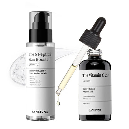 6 Peptide Essence Facial Skin Care Set — Collagen Anti-Aging, Brightening, Moisturizing & Nourishing Treatment