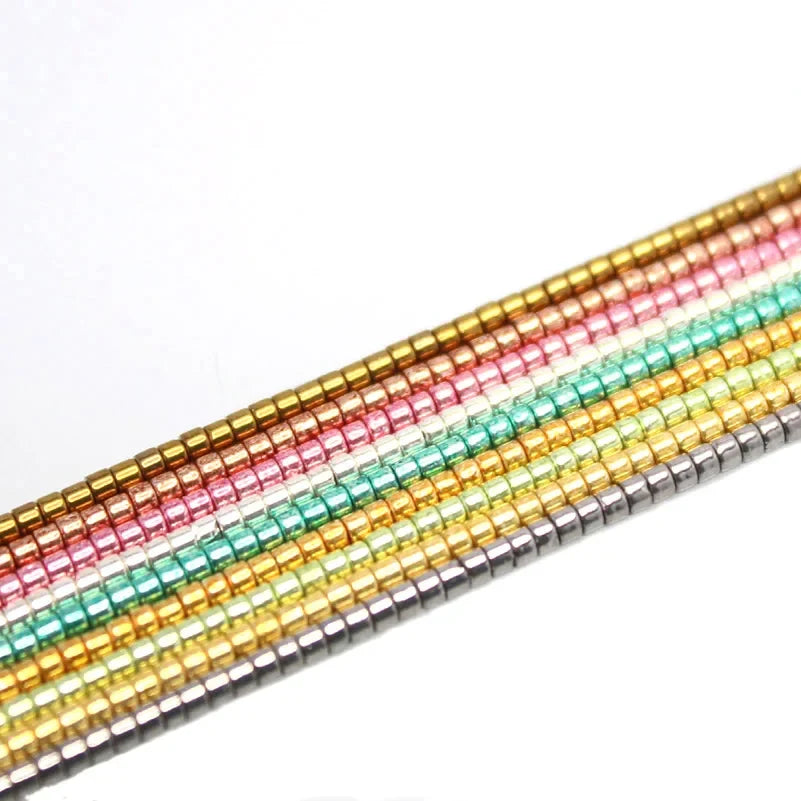 MKY 2.0MM Metallic Glass Beads - Loose Beads for DIY Handmade Crochet & Jewelry Crafts
