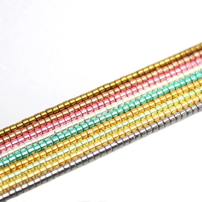 MKY 2.0MM Metallic Glass Beads - Loose Beads for DIY Handmade Crochet & Jewelry Crafts