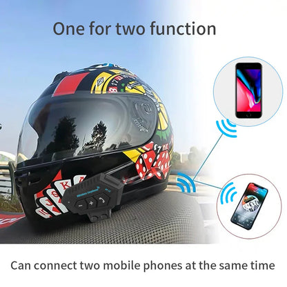 Wireless Motorcycle Helmet Headset Bluetooth 5.0 Earphones - Handsfree Stereo Earbud for Bike Riding
