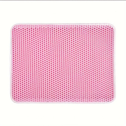 Large Cat Litter Mat – Honeycomb Double-Layer, Waterproof, Easy-Clean, Scatter Control, Stay-Clean Design