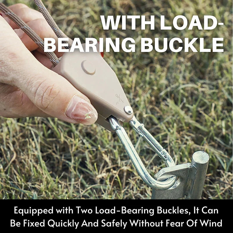 Camping Tent Reflective Windproof Rope – Adjustable Lanyard with Buckle & Pulley for Outdoor Equipment