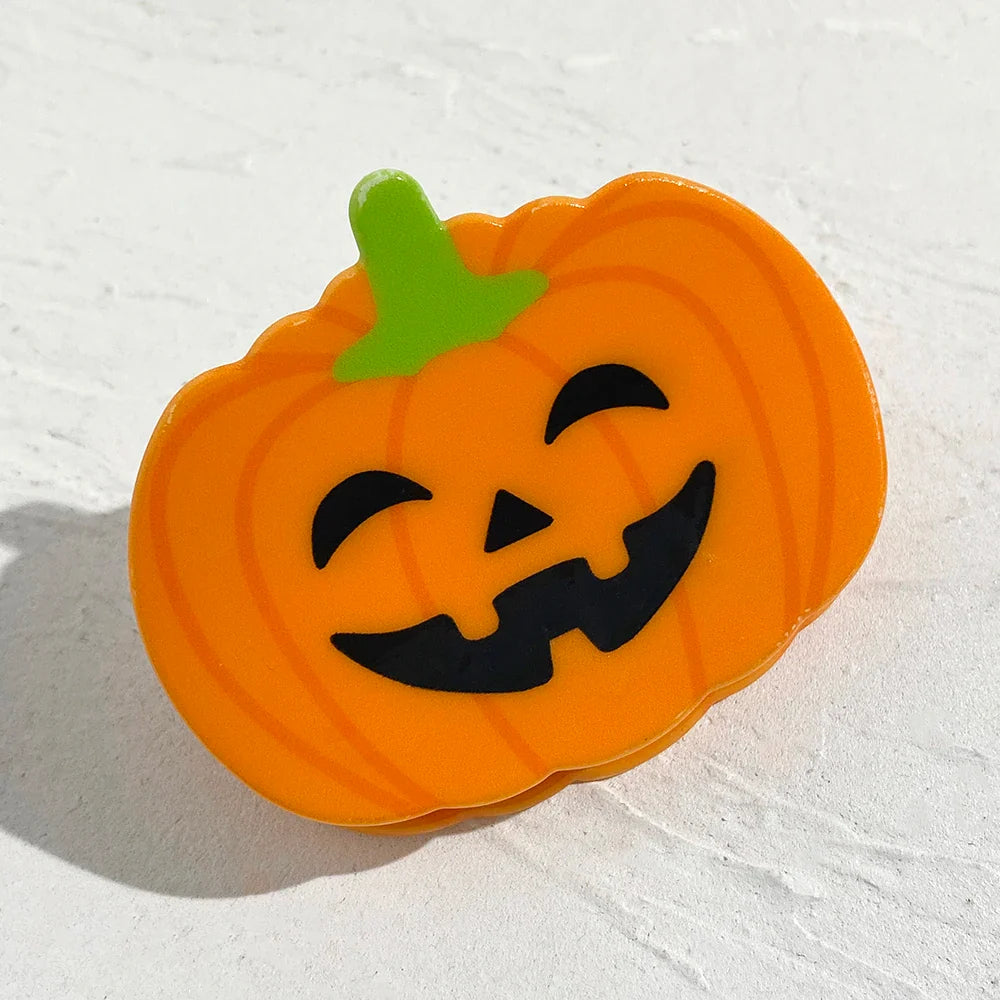 AENSOA Halloween Hairpin | Pumpkin, Skull, Butterfly & Ghost Acrylic Shark Clip for Women