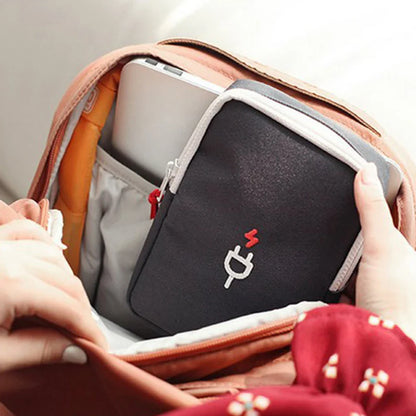 Portable Travel Gadget Organizer Bag: Electronics Accessories Storage Carrying Case Pouch for USB Power Bank & Digital Cables