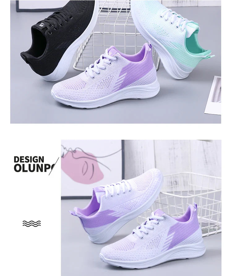 Spring Women's Lightweight Mesh Running Shoes – Breathable, Soft Sole, Sporty & Casual