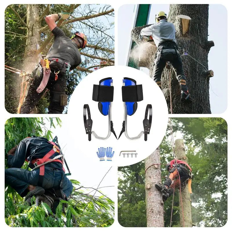 Heavy Duty Tree Climbing Gear Kit – Pole Gaffs, Shoes, and Harness for Outdoor Jungle Adventures