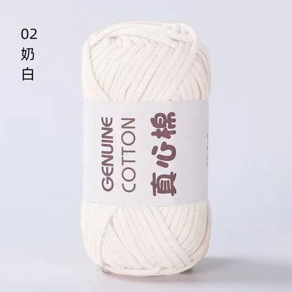 50g Genuine Cotton Yarn - Easy-to-Use Crochet Yarn for Beginners, Hand Knitting & DIY Projects (Scarves, Blankets, Hats, Clothes)