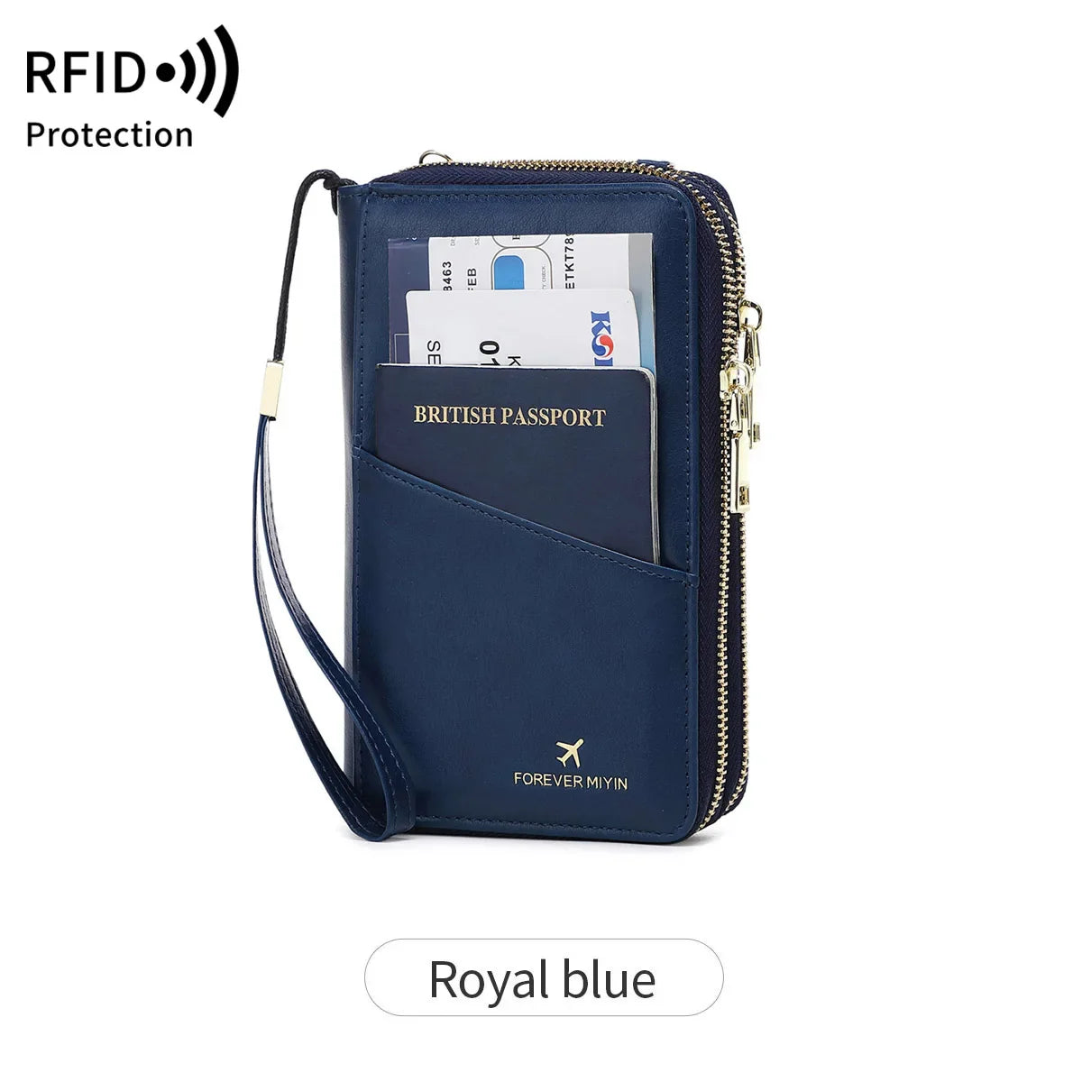 New Travel Passport Wallet – Fashionable Multi-Functional Double Zipper PU Leather Passport Cover with Clip