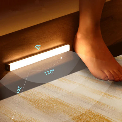Wireless LED Motion Sensor Night Light: Type C Rechargeable Lamp for Cabinet, Wardrobe, Staircase Backlight - Ideal for Kitchen
