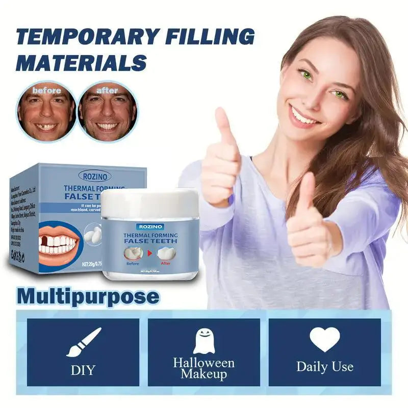 Moldable False Teeth Repair Kit – Tooth Granules & Beads for Temporary Filling, Broken Tooth Fix, Thermal Fit Q6N2