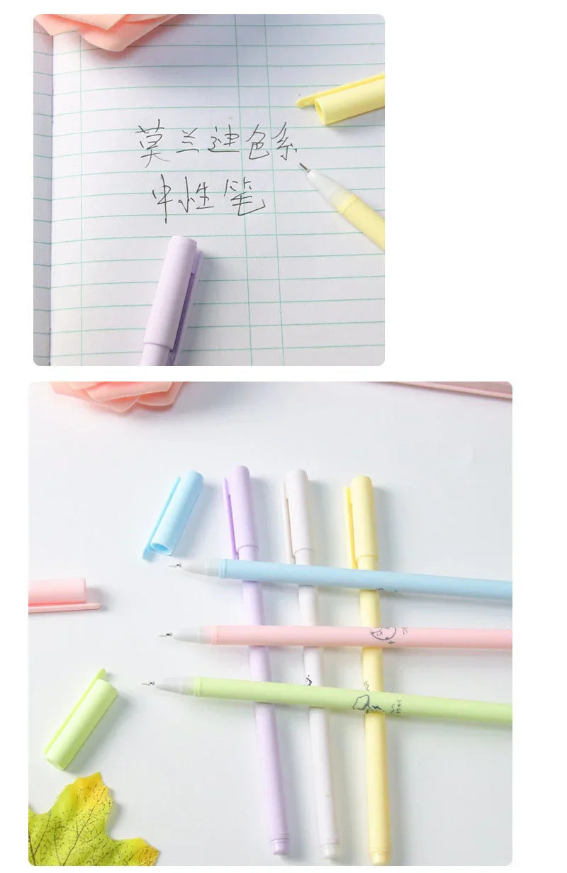 6-Piece Lytwtw Morandi Color Gel Pen Set – Cute Creative Kawaii Pens for Office & School Supplies