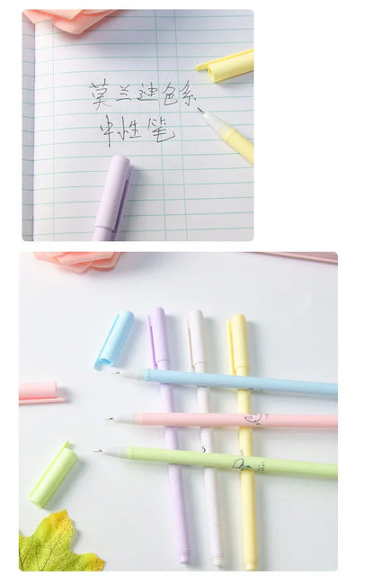 6-Piece Lytwtw Morandi Color Gel Pen Set – Cute Creative Kawaii Pens for Office & School Supplies