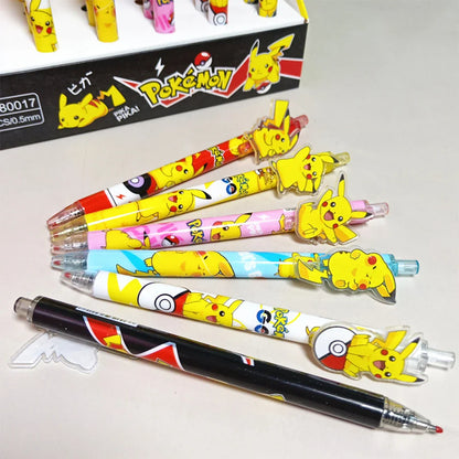 6pcs Pokémon Pikachu Gel Pens — 0.5mm Black Ink Anime Writing Pens for Office, School & Cute Gift Supplies